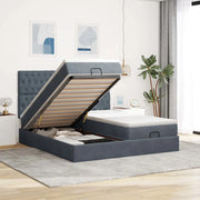 Struttura Letto Pouf con Materassi 200x200 cm Velluto 3313797