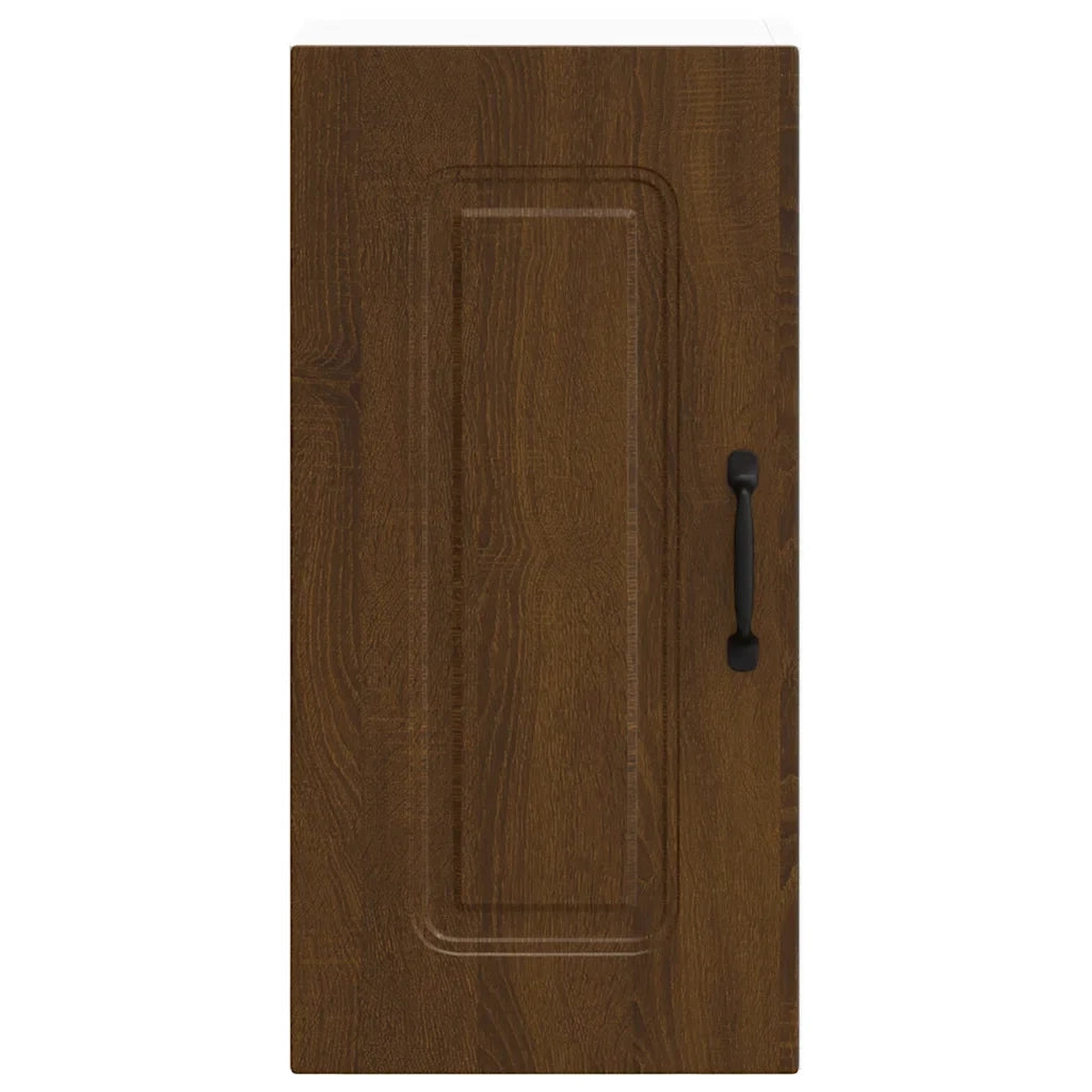 Pensile da cucina moderno con vano contenitore 30 x 31 x 60 cm legno composito di rovere marrone 02_0049967
