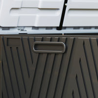 Panca Contenitore Capacità 380L con 2 Maniglie e Leva a Gas in HDPE Nero e Grigio