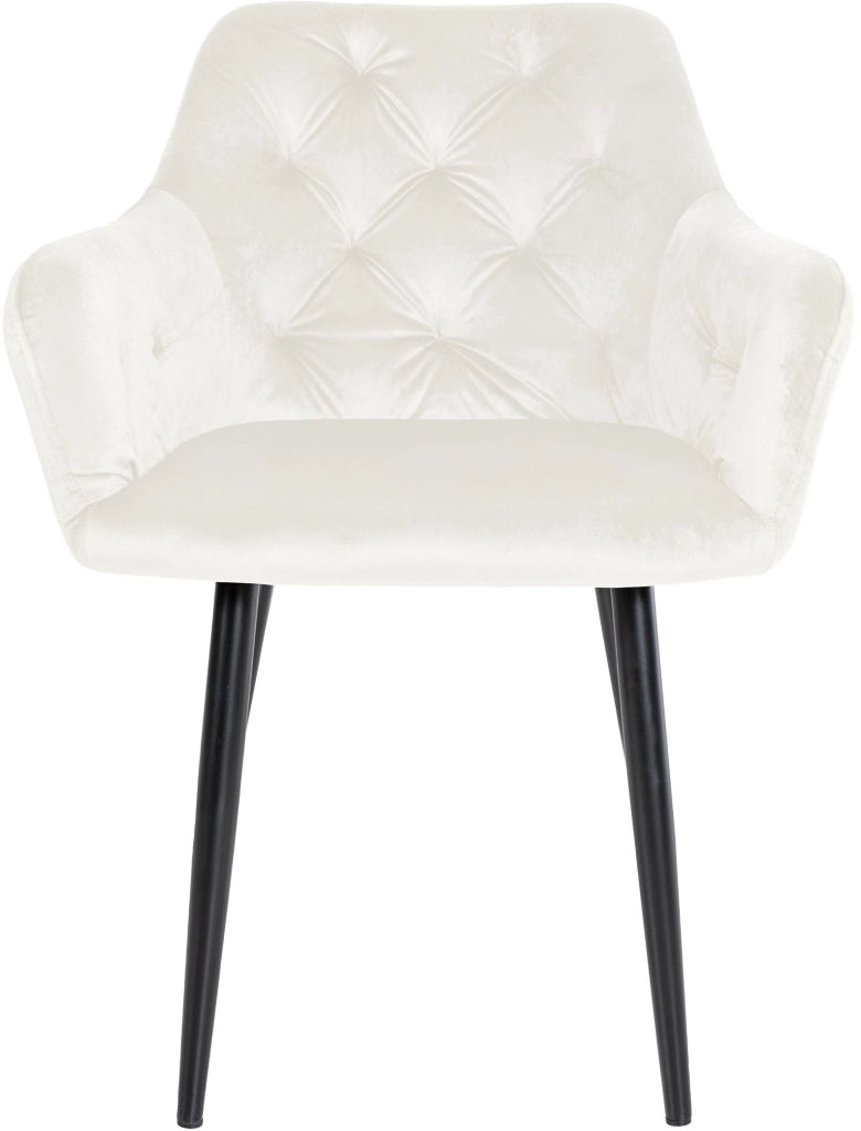 Sedia da pranzo Stanley Velvet crema