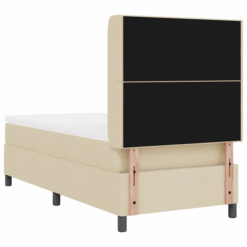 Letto a Sorgente LED con materasso Crema 90 x 190 cm Tessuto 3343481