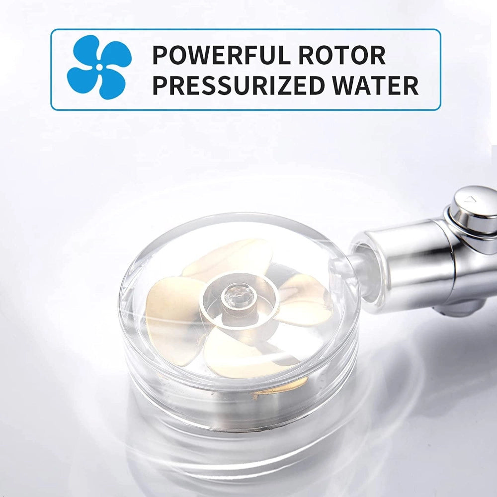 Trade Shop - Soffione Doccetta Doccia Con Elica Turbo Vortice Vortex Water Saving Easy Clean -