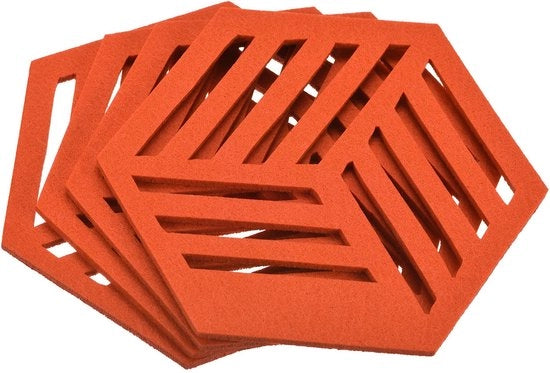 Sottofondi per tavolo, 4-pack di mattonelle quadrangolari per bicchieri, piatti, tazze e vasi, colore arancione