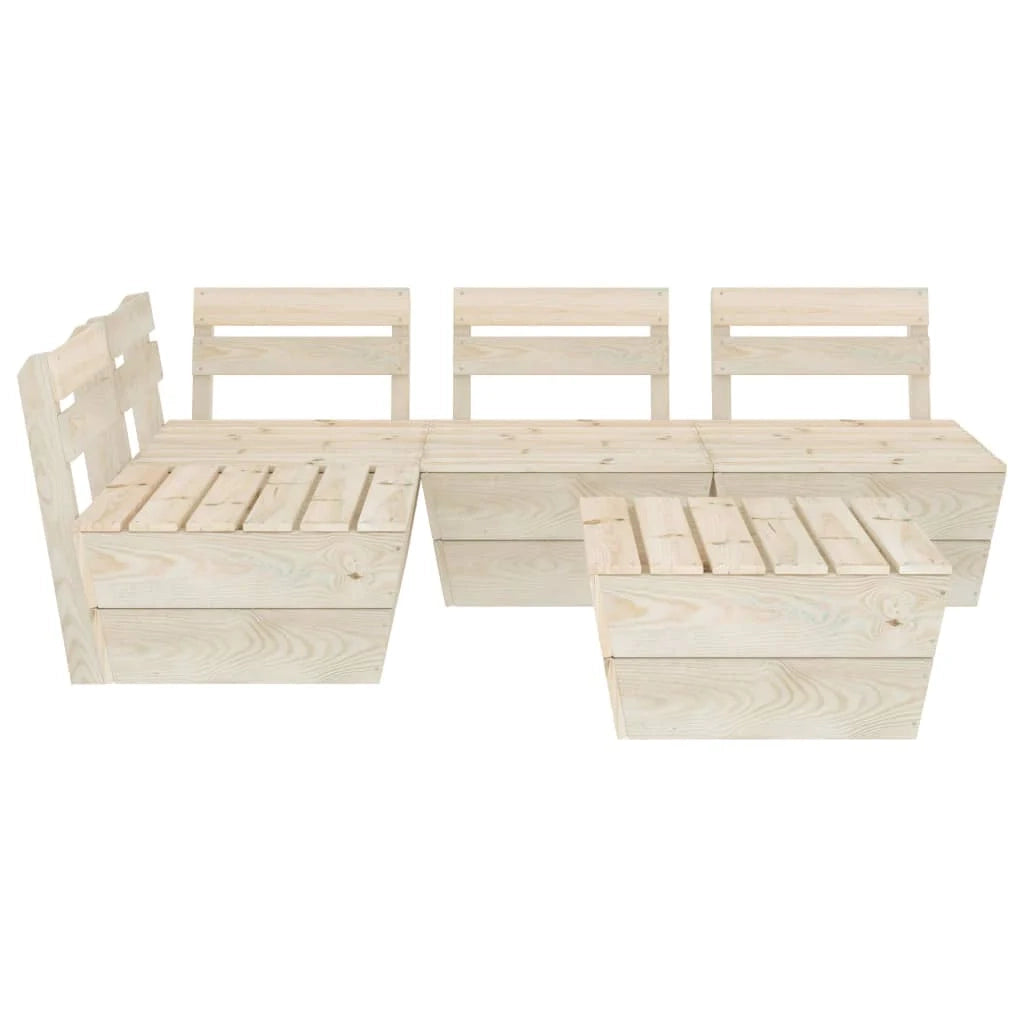 Set di mobili da giardino per esterni set di mobili in pallet da 5 pezzi legno di abete impregnato 02_0018404