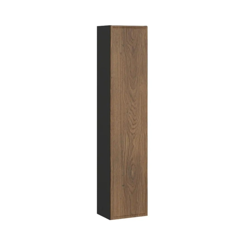 Colonna bagno SAVIA 140 cm marrone e nero – 1 porta e ripostigli
