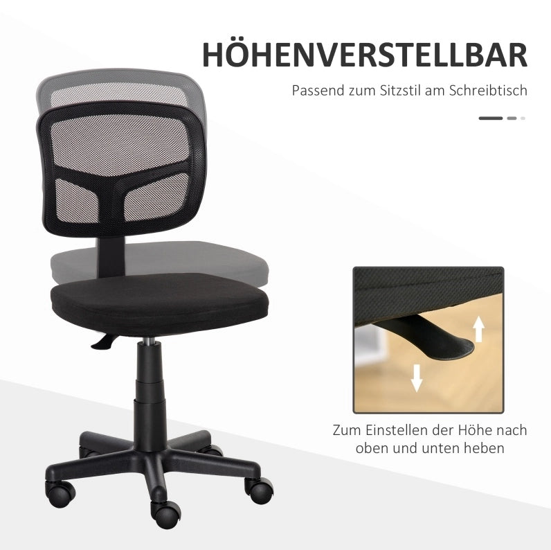 Sedia da ufficio ergonomica nera girevole e regolabile