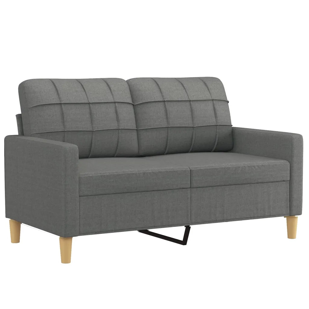 Set di Divani 3 pz con Cuscini Grigio Scuro in Tessuto 3201259