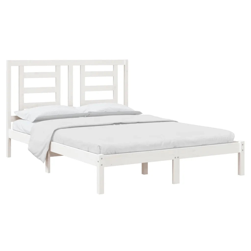 Letto senza Materasso Bianco 140x190 cm Legno Massello di Pino