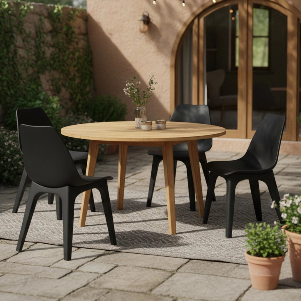 Montivilla, Sedia da Esterno 4 Sedie Made in Italy, Nero Antracite
