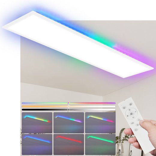 ZMH Lampada da soffitto plafoniera LED dimmerabile pannello lungo RGB per soggiorno officina corridoio