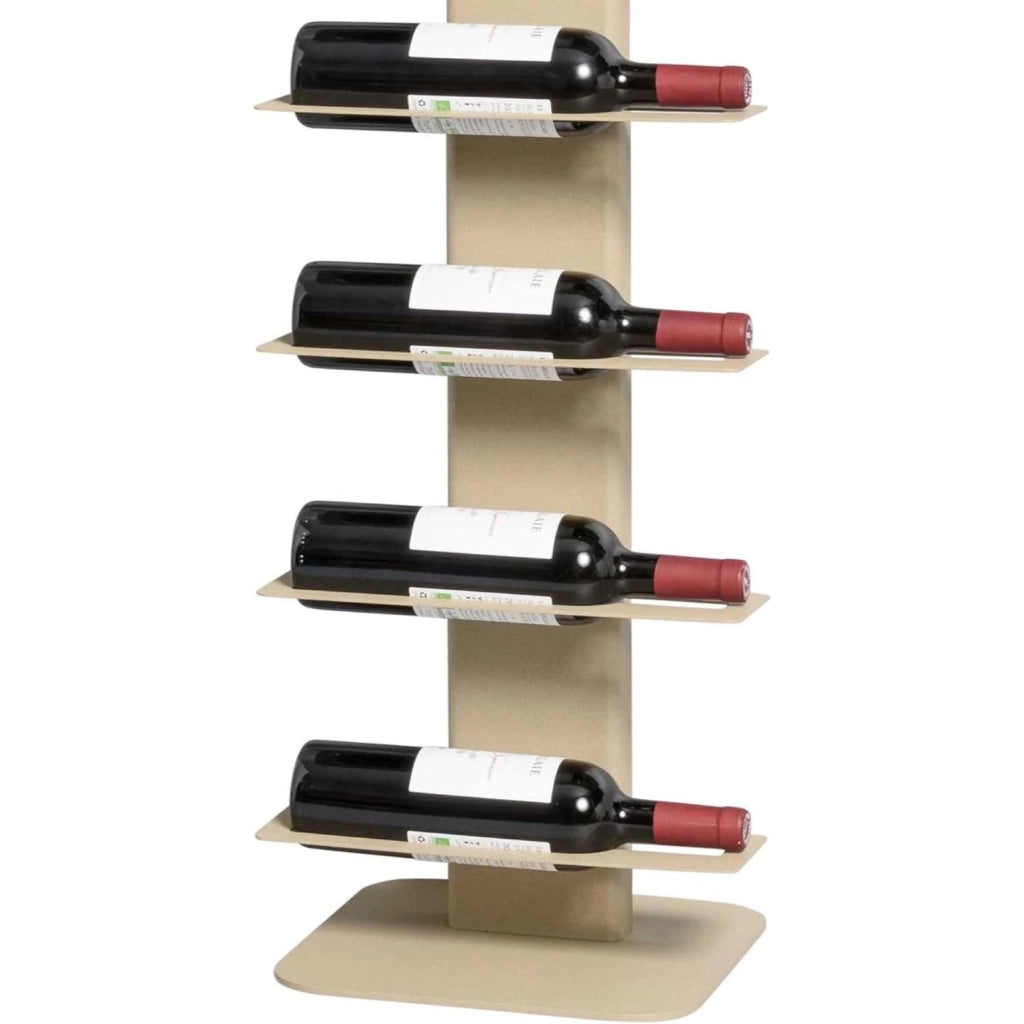 ALUBOX VIRGO Porta Vino Da Terra A Colonna Autoportante Illuminato 167X34X30 Cm Portabottiglie Vino Da Terra In Alluminio Con 10 Mensole Piatte In Lamiera Zincata Capacità 10 Bottiglie