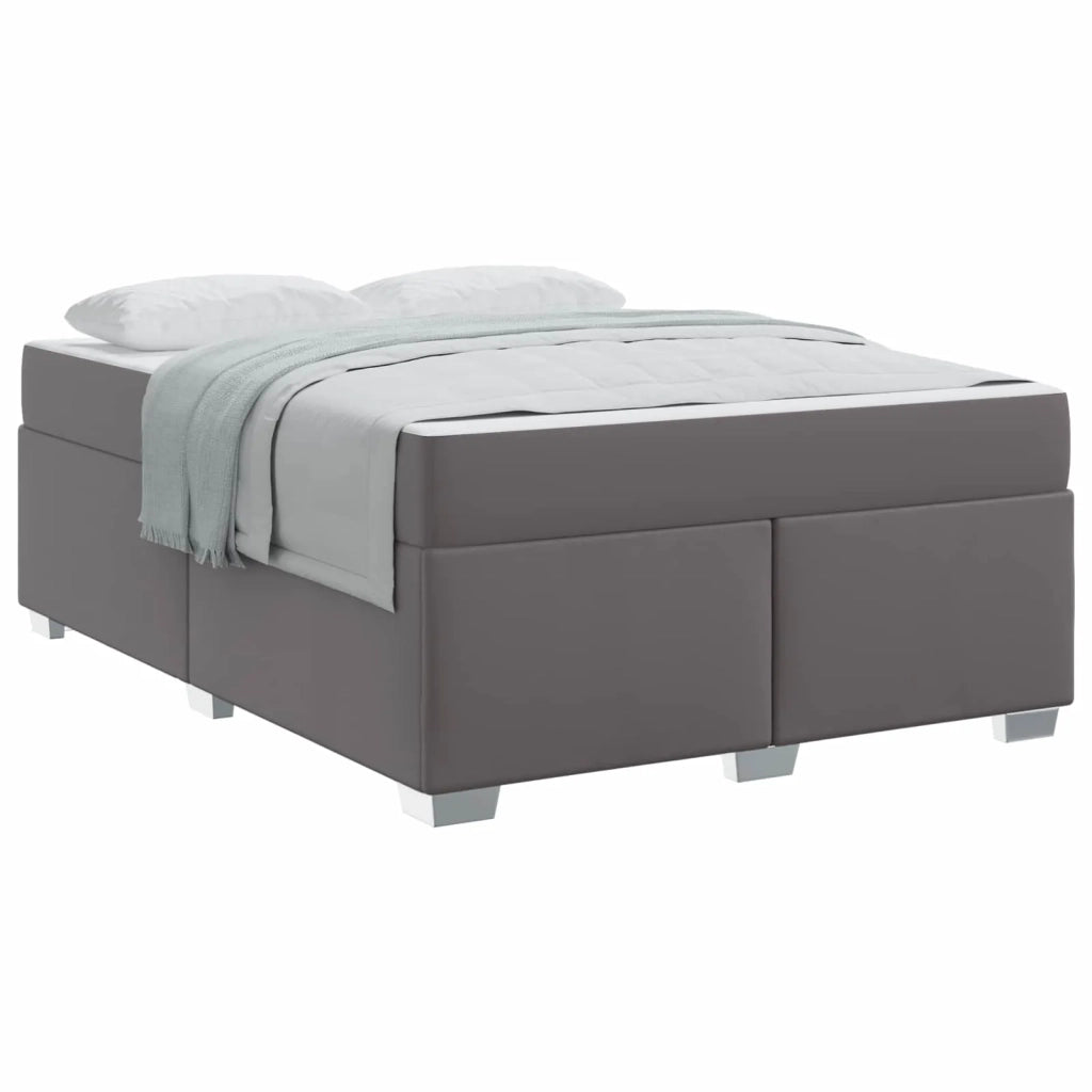 Struttura del letto con materasso Grigio 140 x 200 cm Tessuto
