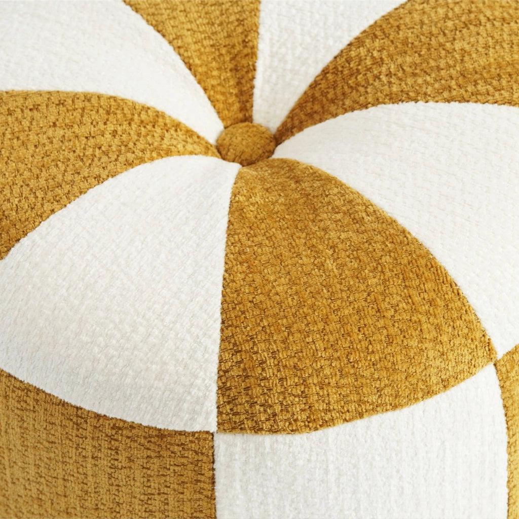 Pouf per bambini in tessuto chenille, giallo