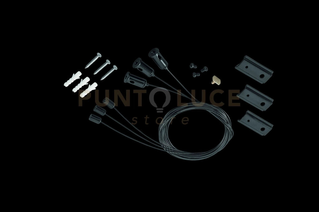 KIT SOSPENSIONE PER BINARIO CIRCOLARE RING SUPERFICIE NERO H.190CM