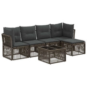 Set Divano da Giardino 6 pcs Grigio polyrattan