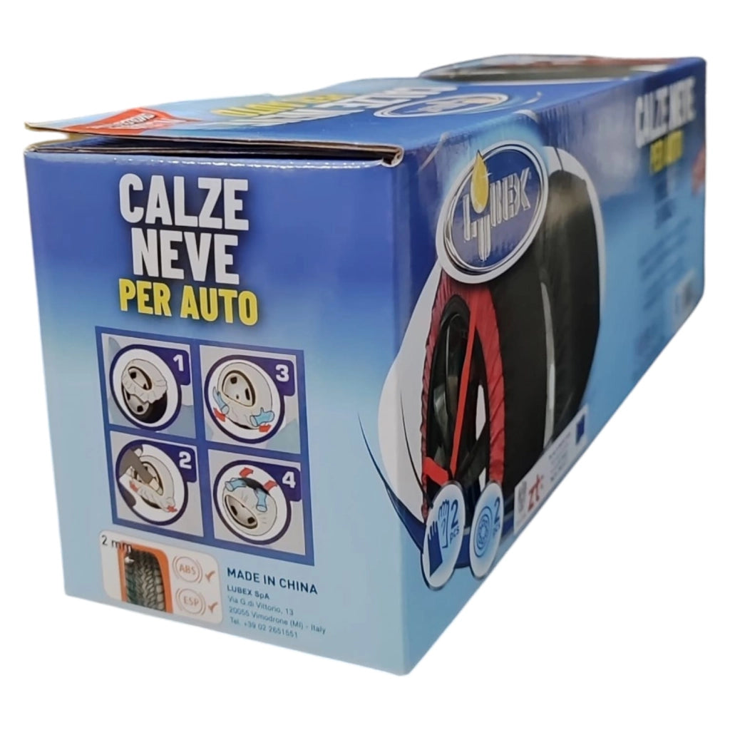 COPPIA CALZE DA NEVE PER AUTO OMOLOGATE TAGLIA S