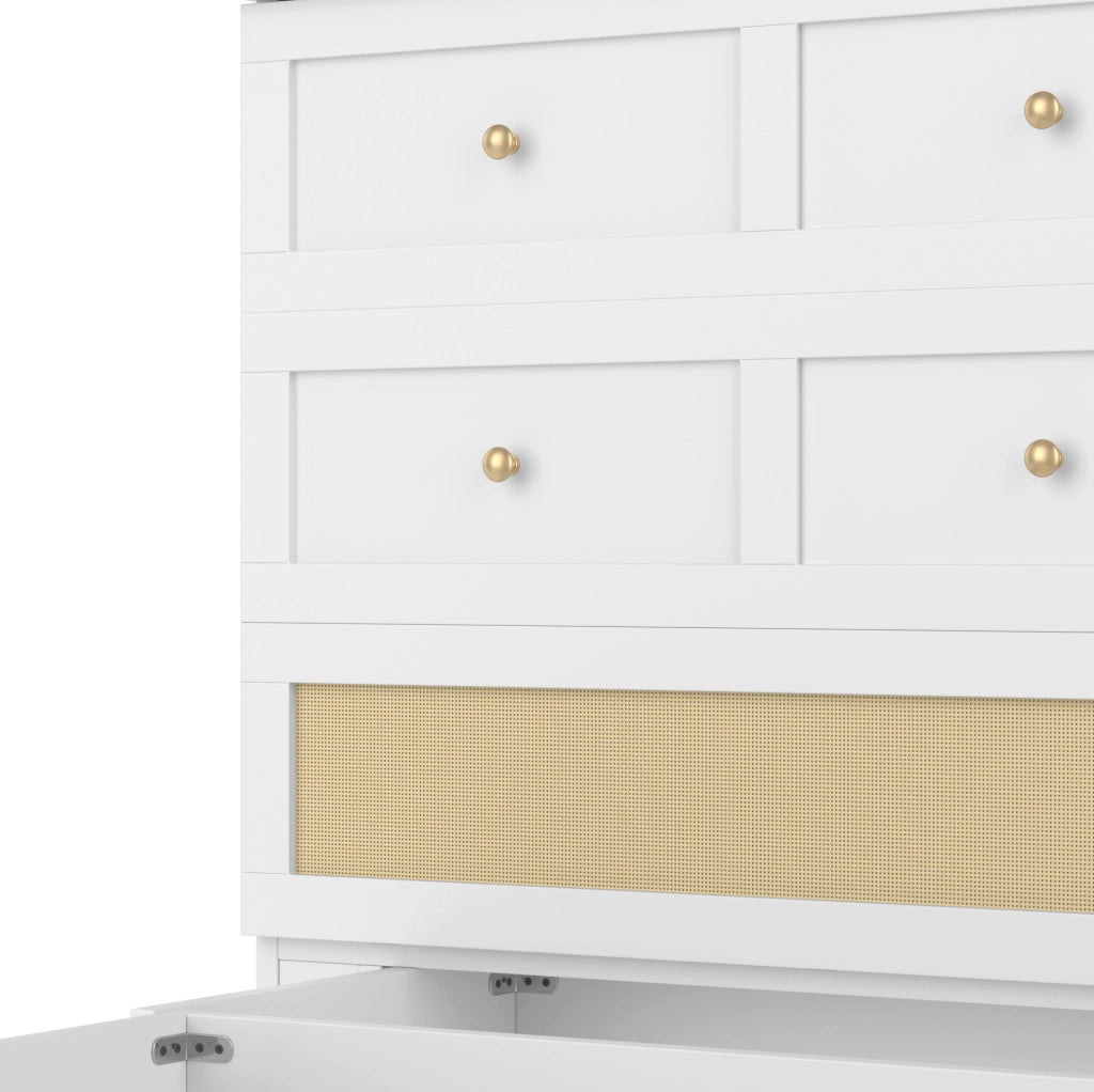 Letto a scomparsa 140x200 con cassetti, presa e USB, bianco