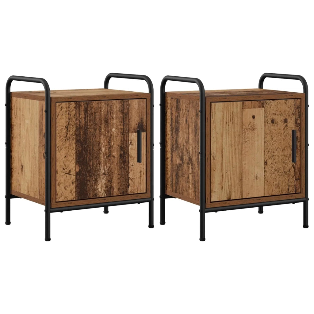 Armadio da Notte 2 pz Legno antico 40 x 30 x 50 cm 8013527