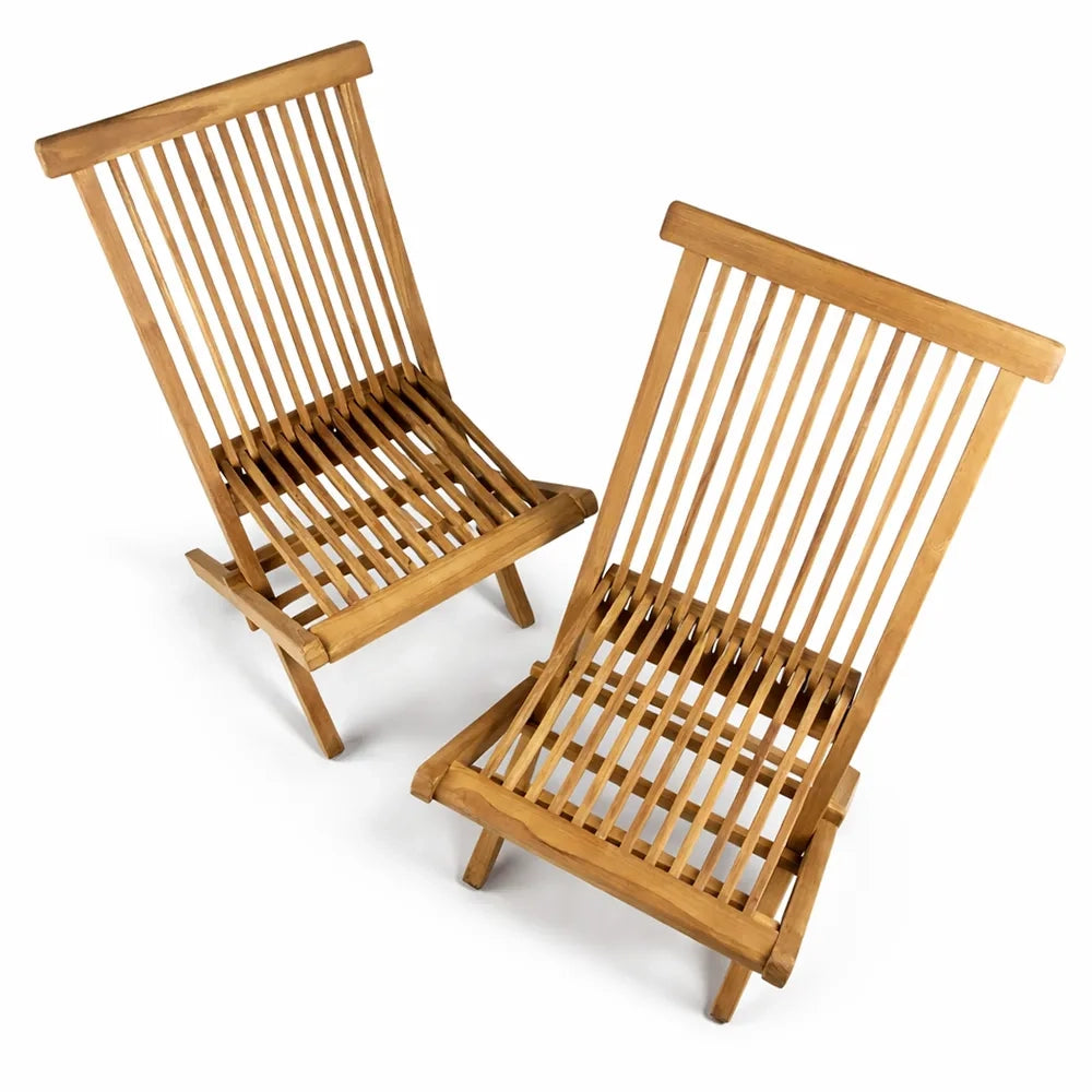 Set di 2 Sedie Pieghevoli in Teak – Pinta