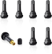 Set di valvole per pneumatici 7 pezzi - Nero - Sostituibile - Facile da installare - Adatto per auto/furgoni - Chiusura ermetica - Valvola di scarico