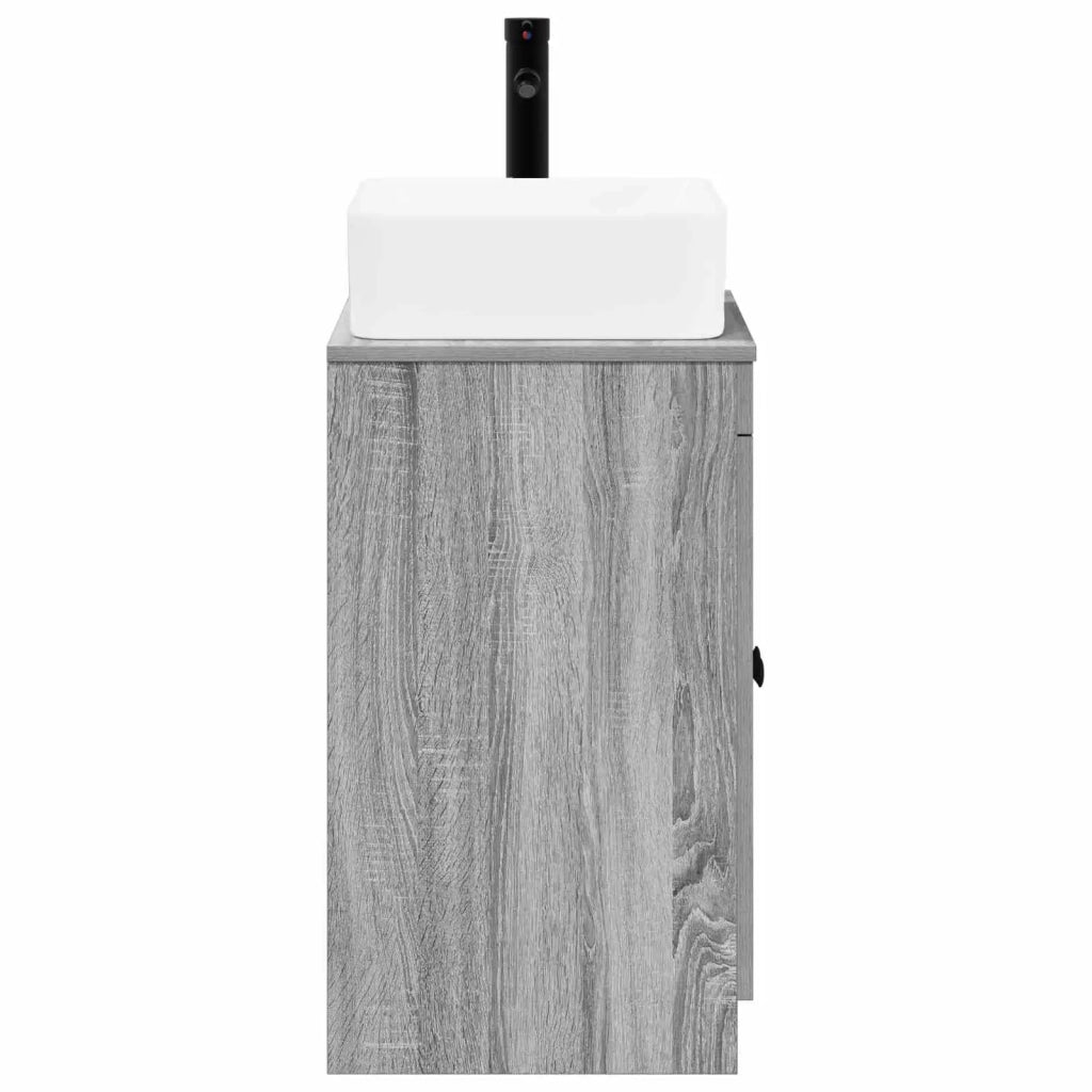 Set di mobili per il bagno Sonoma grigio Legno ingegnerizzato 3404237