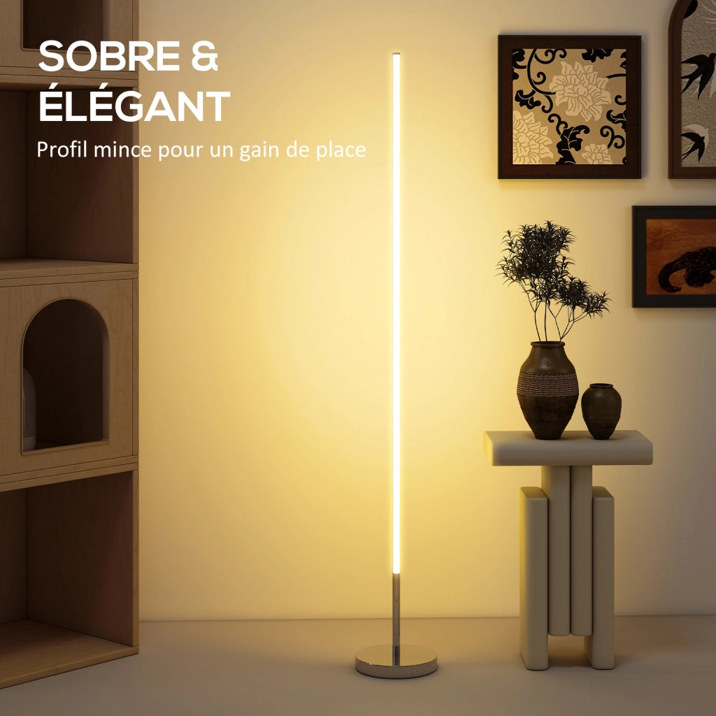 Lampada da terra LED regolabile ¨C zephmum ¨C argento 20x150 cm