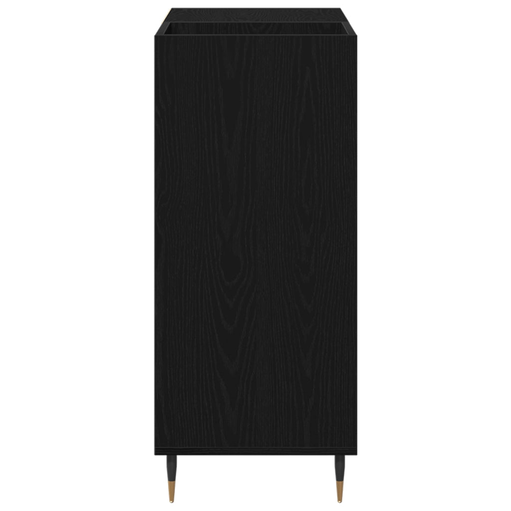 Armadietto per Dischi Nero Rovere 84,5x38x89 cm Legno Ingegnerizzato