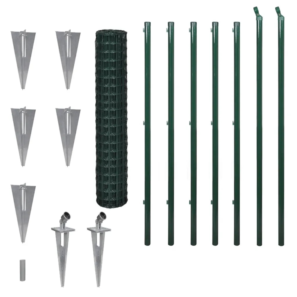 Recinzione Europea in Acciaio 10 x 1,5 m Verde 140559
