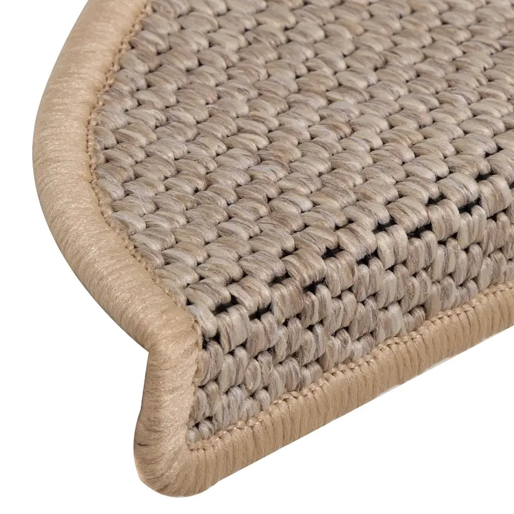 Tappeti Adesivi Scale Aspetto Sisal 30pz 56x17x3cm Beige Chiaro