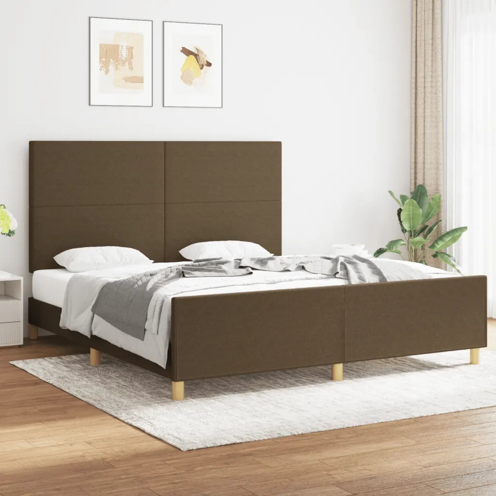 Giroletto senza Materasso Marrone Scuro 180x200 cm Tessuto