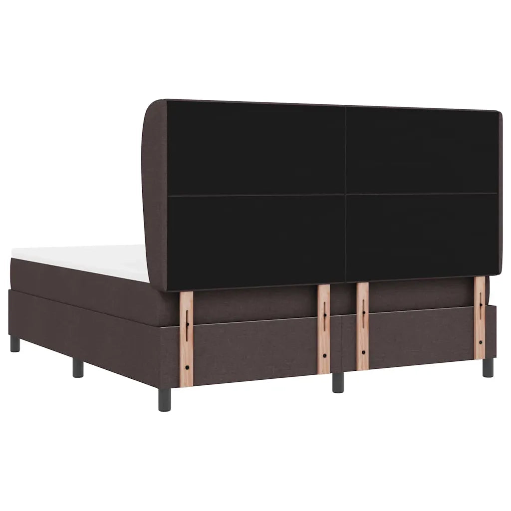 Letto a molle con materasso Marrone scuro 180 x 200 cm Tessuto 3340581