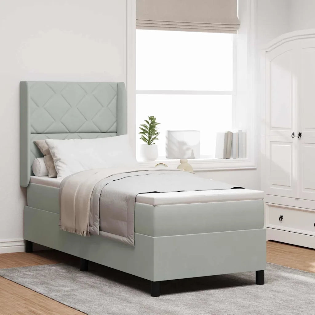 Letto a molle con strisce LED Grigio chiaro 80 x 200 cm Velluto 3343892