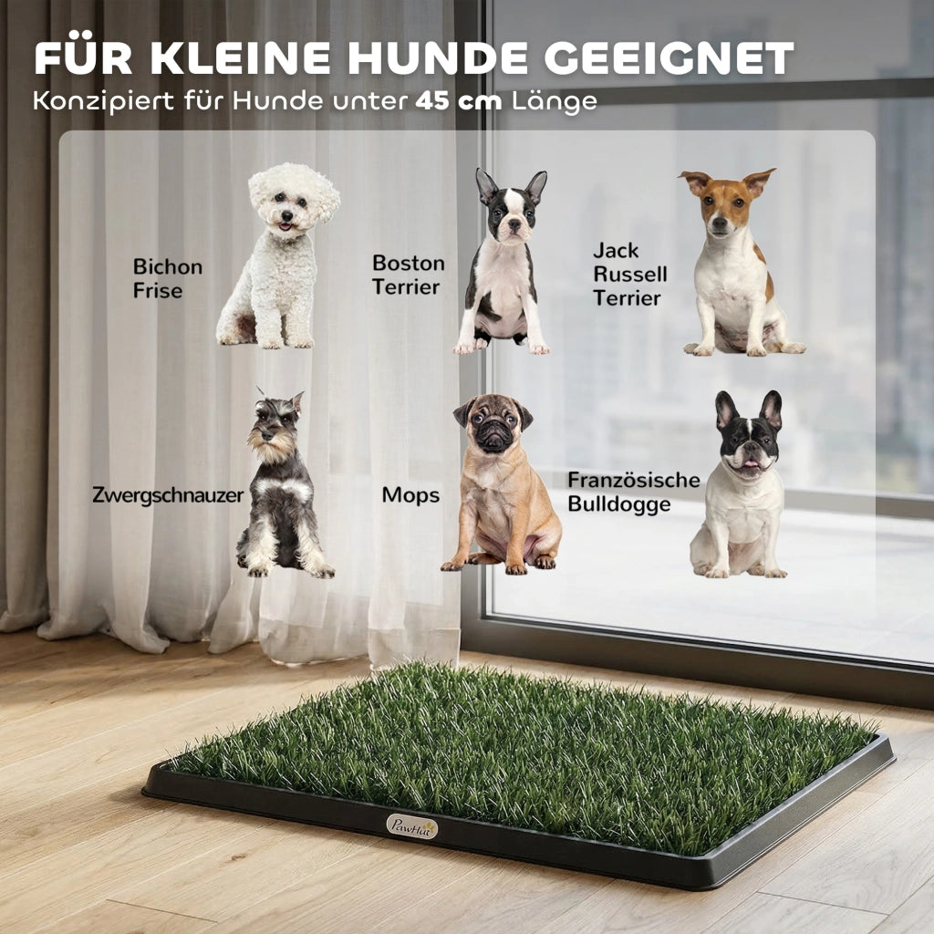 Toilette per Cani con Erba Sintetica Lavabile ¨C Zephmum ¨C 63x50.5 cm Nero+Verde