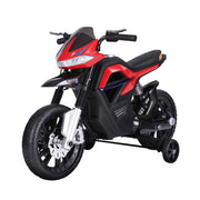 EasyComfort Moto Elettrica per Bambini da 6V con Rotelle, Fari e Musica, in PP e Metallo, 105x52.3x62.3 cm, Rosso