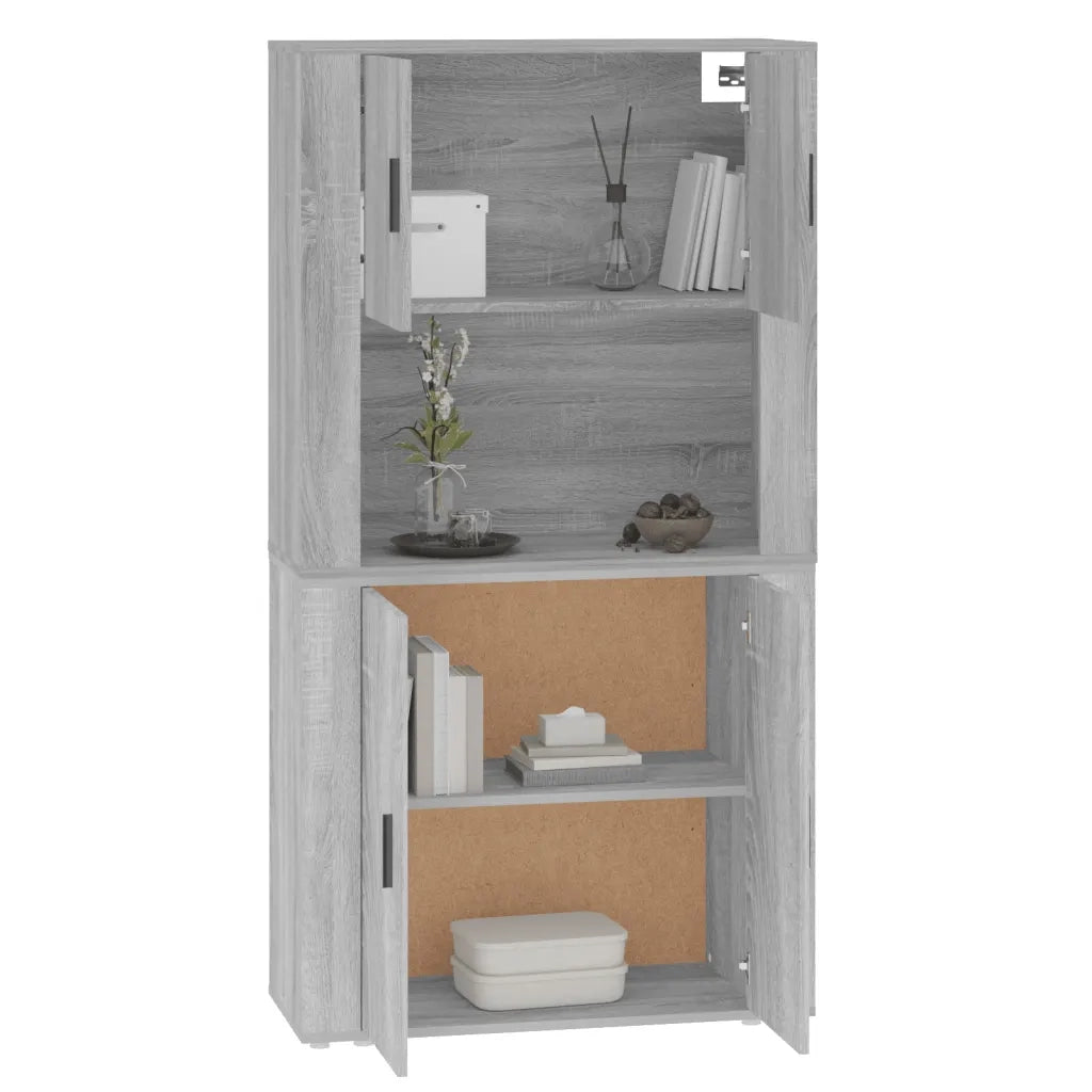 Credenza | Madia | Buffet da pranzo | Armadio da pranzo Grigio Sonoma in Legno Multistrato