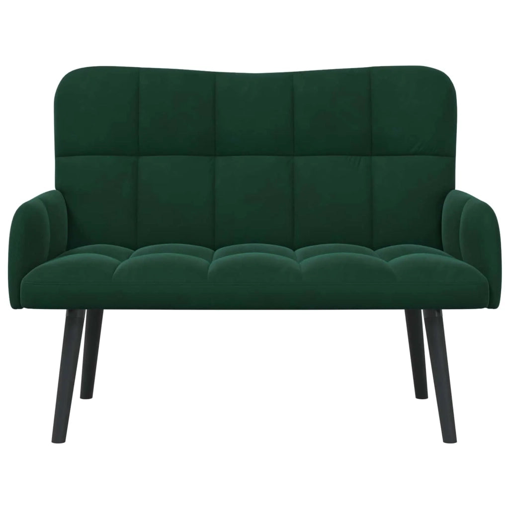 Sofa a Due Posti Verde Scuro 115 x 61 x 87 cm Velluto 42028942