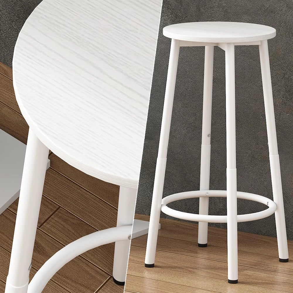 Set di 2 sgabelli da bar Edmonton, Bianco, 31.5 x 64 cm 2 parti, regolabile in altezza con poggiapiedi per posizioni di seduta flessibili