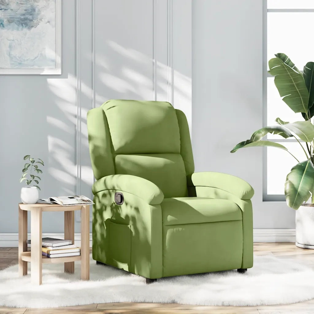 Divano Sedia-Poltrona Reclinabile Verde Chiaro in Velluto 881329