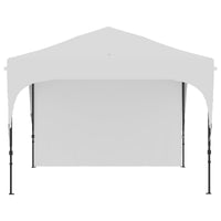 Gazebo da Giardino  ad Altezza Regolabile su 3 Livelli 3x3m in Poliestere e Acciaio Bianco