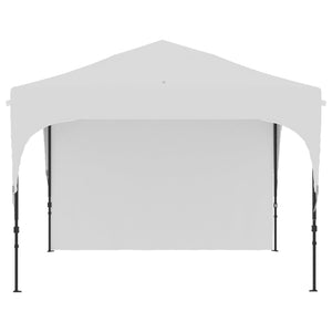 Gazebo da Giardino  ad Altezza Regolabile su 3 Livelli 3x3m in Poliestere e Acciaio Bianco