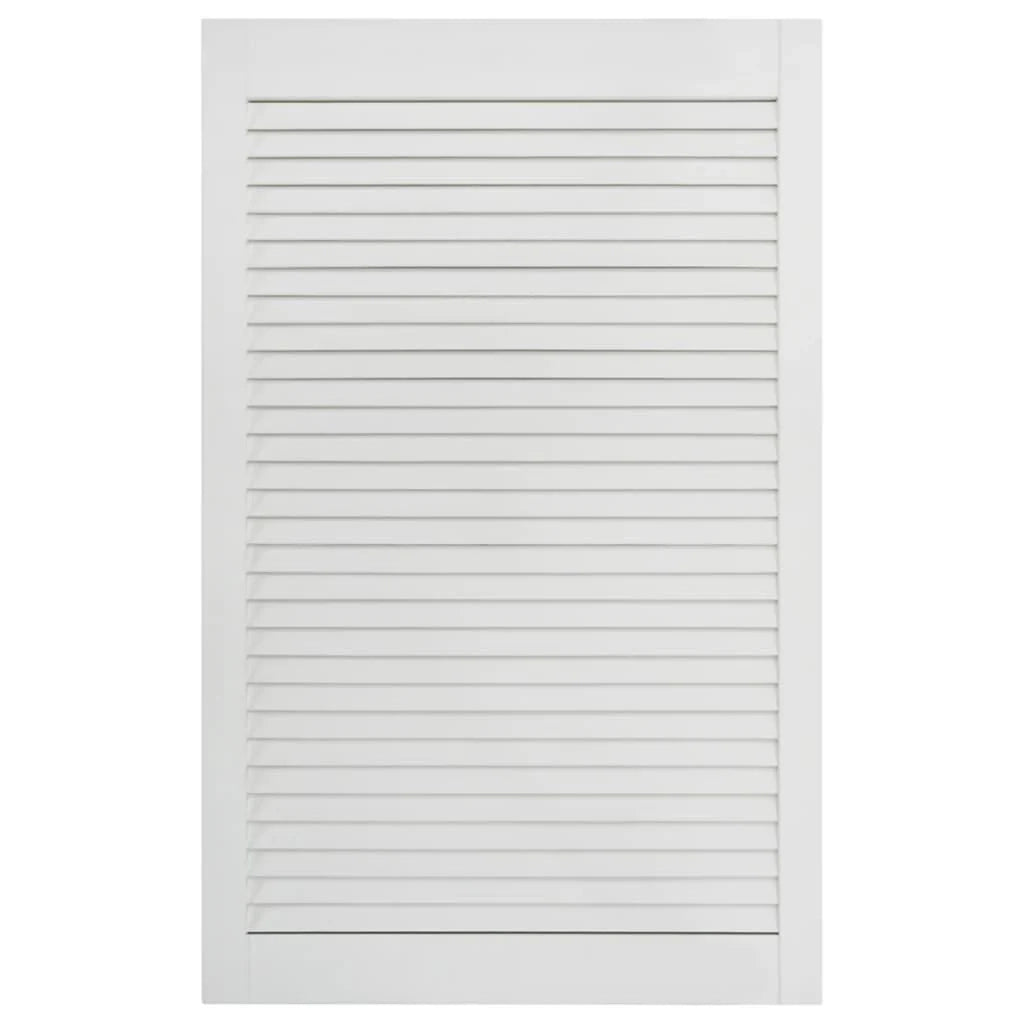 Porta a persiana in legno massello di pino anta per mobile anta per mensola rivestimento per armadio guardaroba paravento bianco 99,3 x 59,4 cm 02_0003889