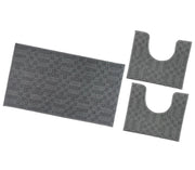 Tappeto Bagno 3D Morbido Assorbente Antiscivolo Lavabile Scendiletto Camera Set 3 Pezzi Antracite