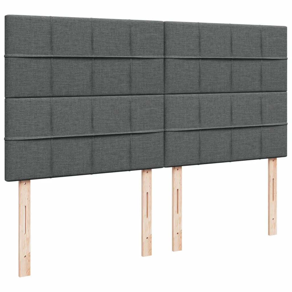 Giroletto a Molle con Materasso Grigio Scuro 200x200 cm Tessuto