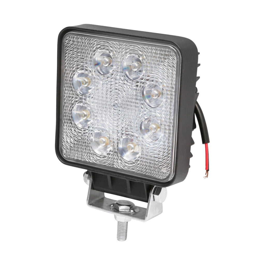Lampada con 8 LED, 10-60V, 24W, angolo di radiazione 60°, quadrata.