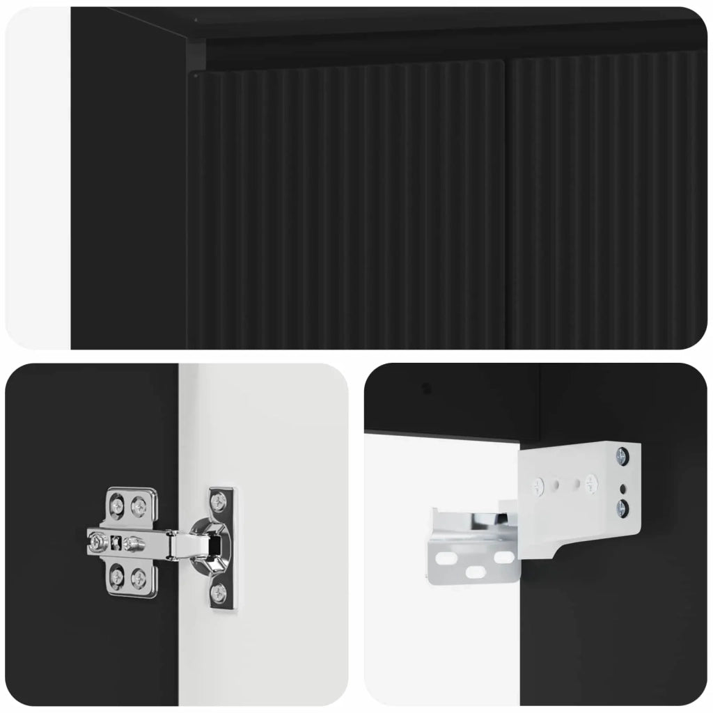 Set di mobili per il bagno Nero Legno ingegnerizzato 3404341