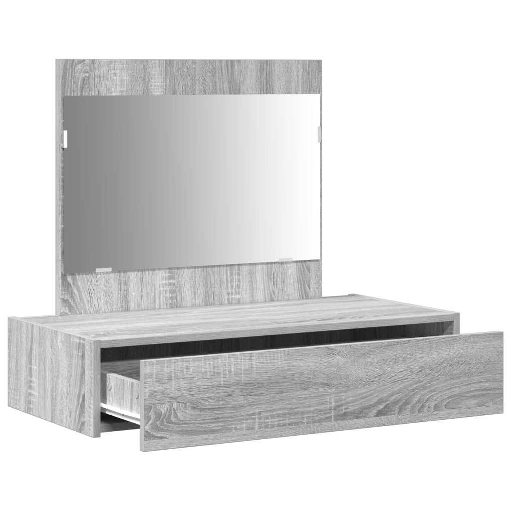 Tavolo da trucco a muro grigio sonoma 83x40x70 cm