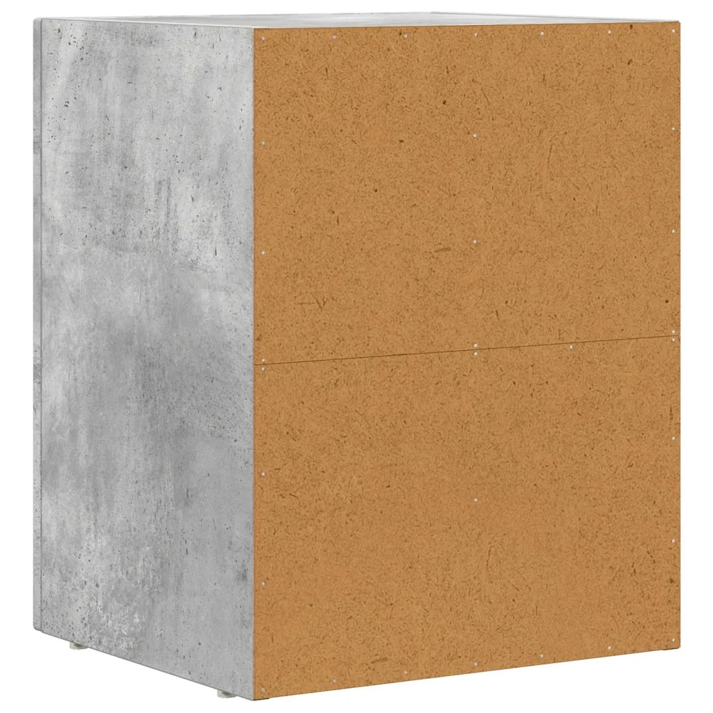 Comodino Grigio cemento 40 x 35 x 50 cm Legno multistrato