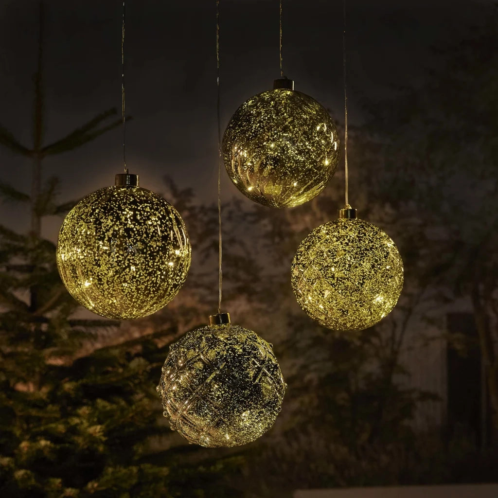 Luxform Lampada Sospesa a LED a Batteria Ball Swirl Oro 432231