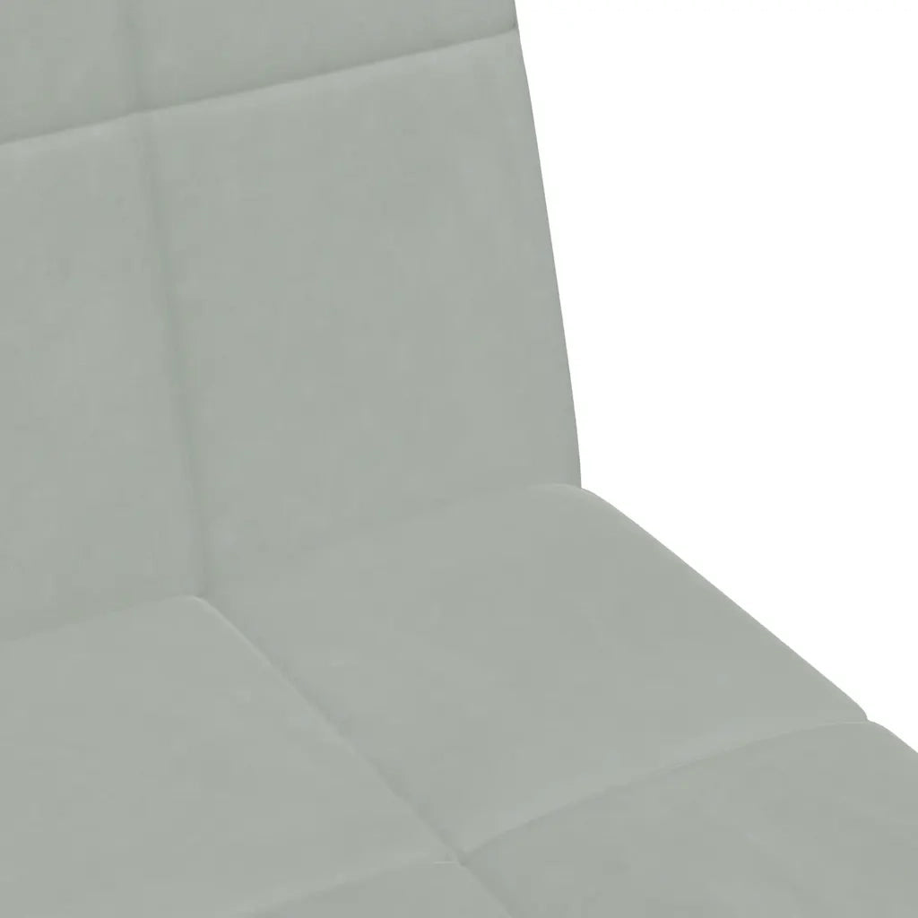 Divano Letto a 2 Posti con Poggiapiedi-Sofa Letto 2 Posti-Daybed Grigio Chiaro in Velluto 559925