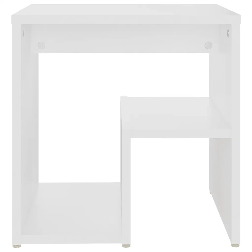 Set di 2 Comodini | Armadio da Notte | Mobiletto da notte Bianchi 40x30x40 cm in Legno Multistrato